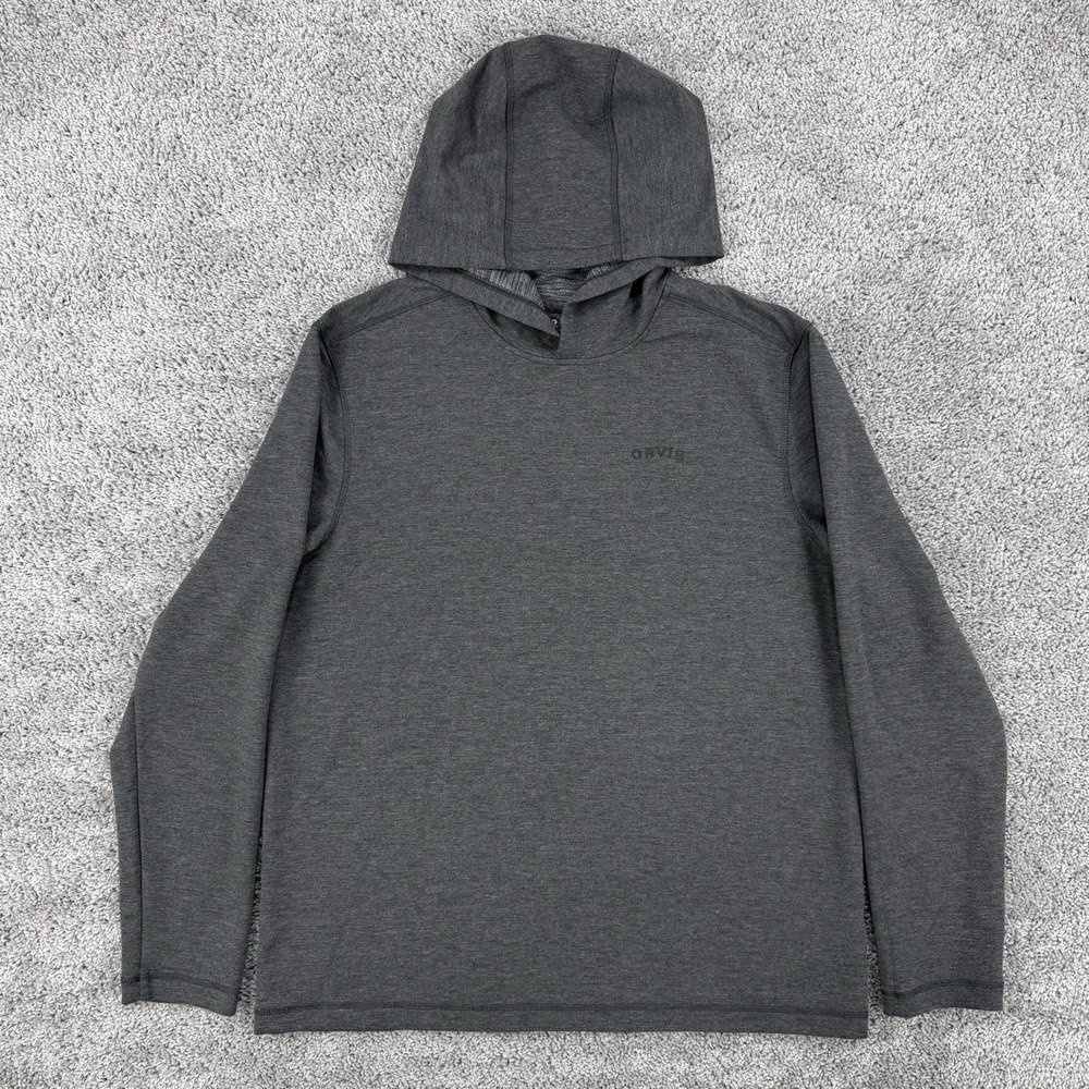 Orvis Hoodie Pullover Men's M Gray Classic Collection Soft Stretch - Picture 1 of 9